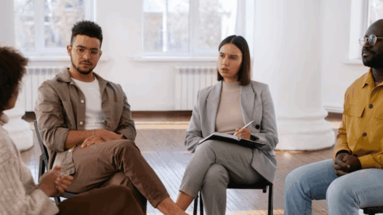 A group therapy among lgbtq individuals in a dual diagnosis treatment center.
