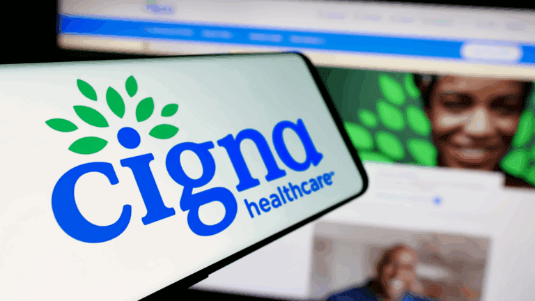 An image of Cigna Healthcare logo and website.