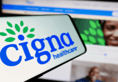 An image of Cigna Healthcare logo and website.