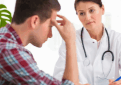 A female doctor and a gay person in a consultation for medical detox in a rehab center.